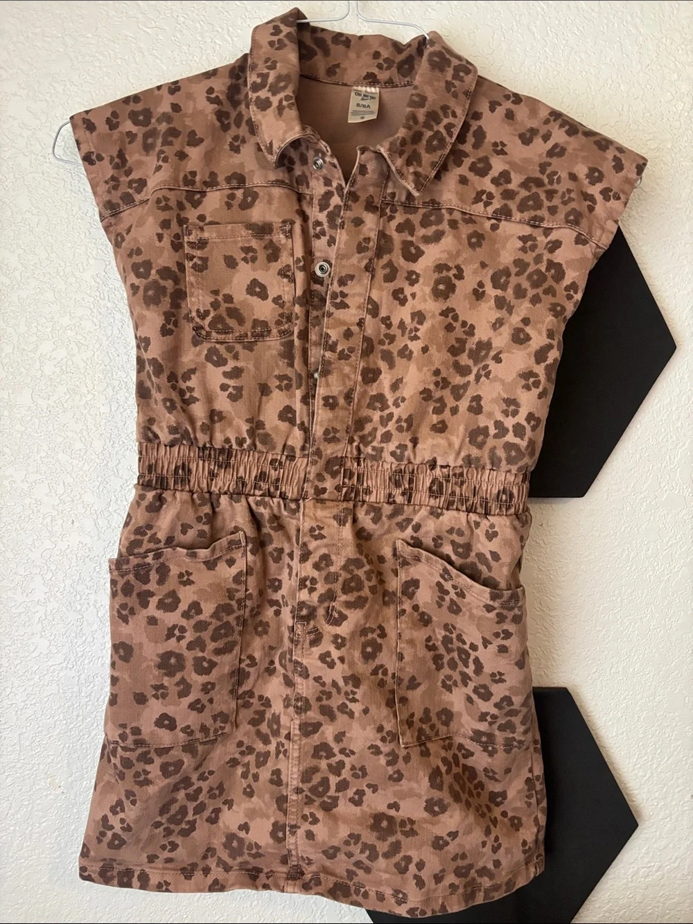 Girls OshKosh Brown Leopard Print Shirt Dress